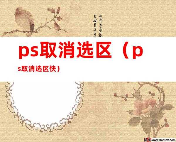 ps取消选区（ps取消选区快）