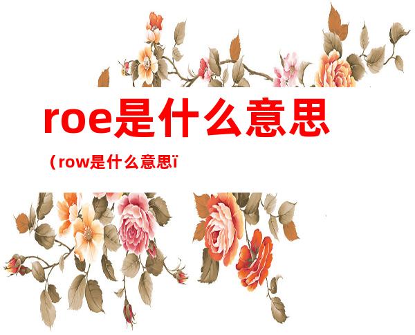 roe是什么意思（row是什么意思）