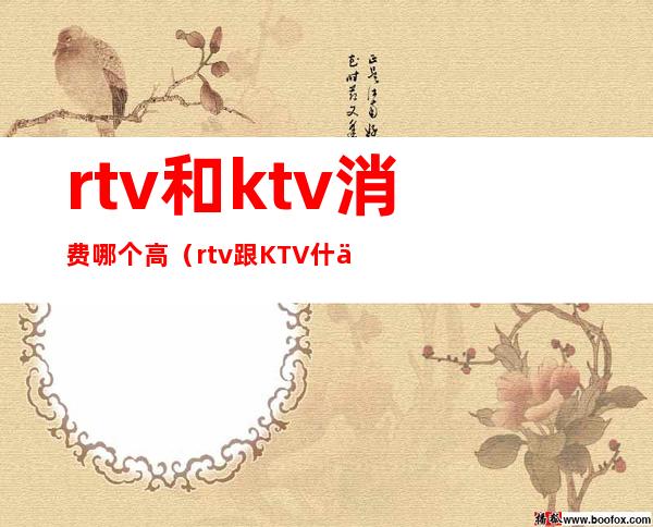 rtv和ktv消费哪个高（rtv跟KTV什么差）