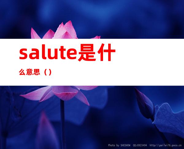 salute是什么意思（）