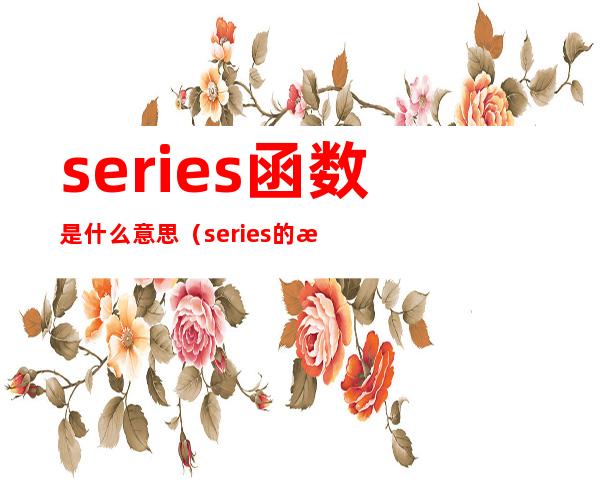 series函数是什么意思（series的意思是什么）