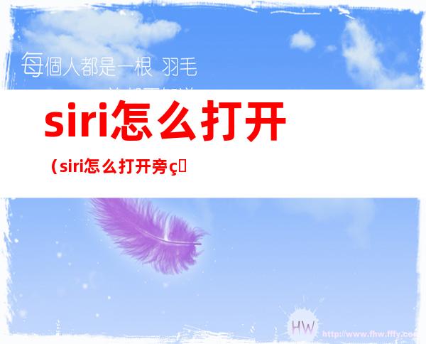 siri怎么打开（siri怎么打开旁白）