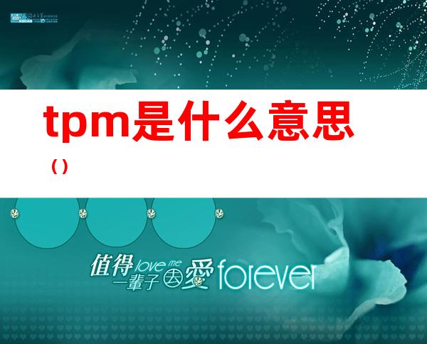 tpm是什么意思（）