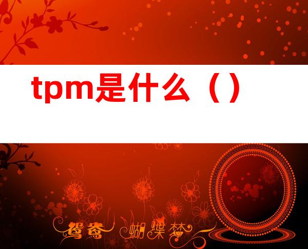 tpm是什么（）