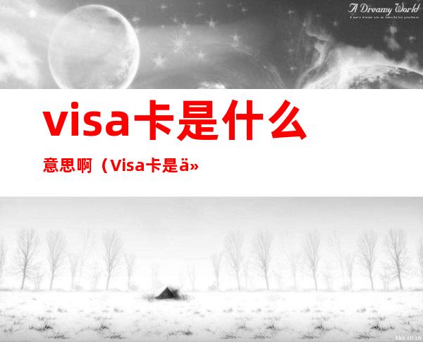 visa卡是什么意思啊（Visa卡是什么）