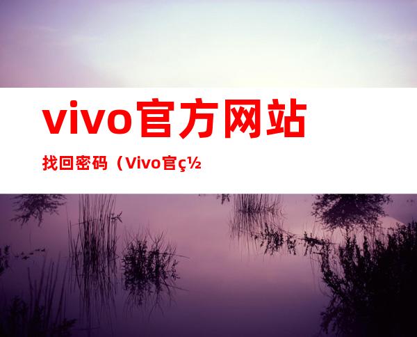 vivo官方网站找回密码（Vivo官网找回密码）