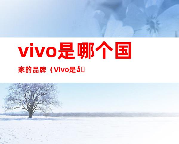 vivo是哪个国家的品牌（Vivo是哪个国家的品牌）