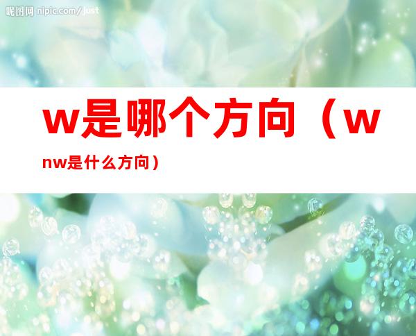 w是哪个方向（wnw是什么方向）