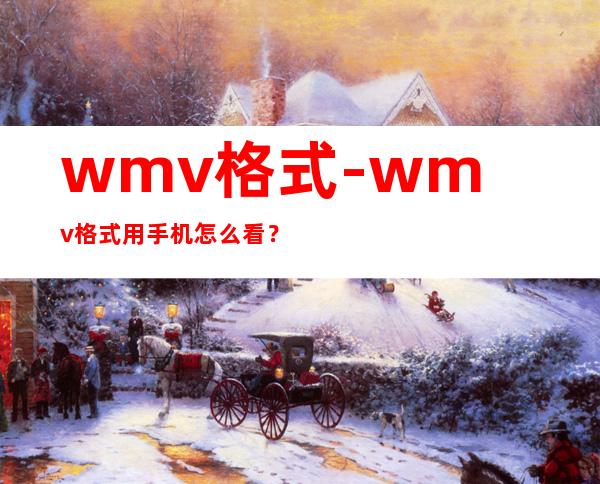 wmv格式-wmv格式用手机怎么看？