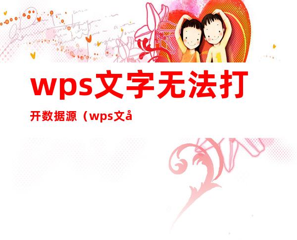 wps文字无法打开数据源（wps文字无法打开数据源怎么解决）