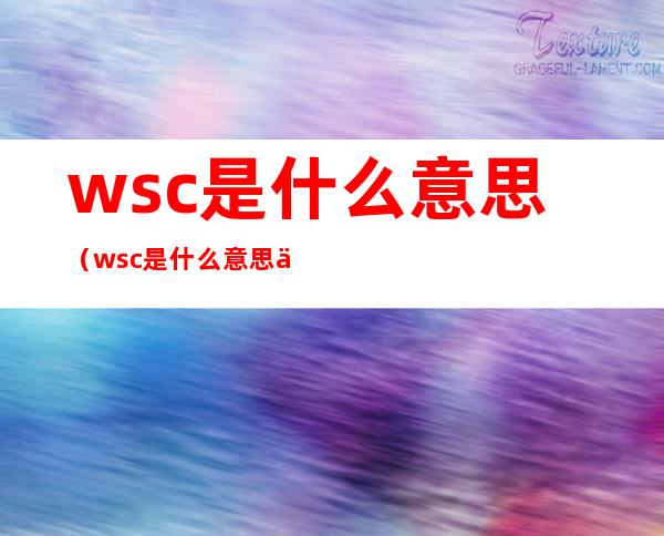 wsc是什么意思（wsc是什么意思乔任梁）